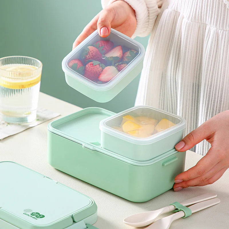 Eco-Friendly Bamboo Fiber Lunch Box – Microwave Safe, Leakproof Bento Container