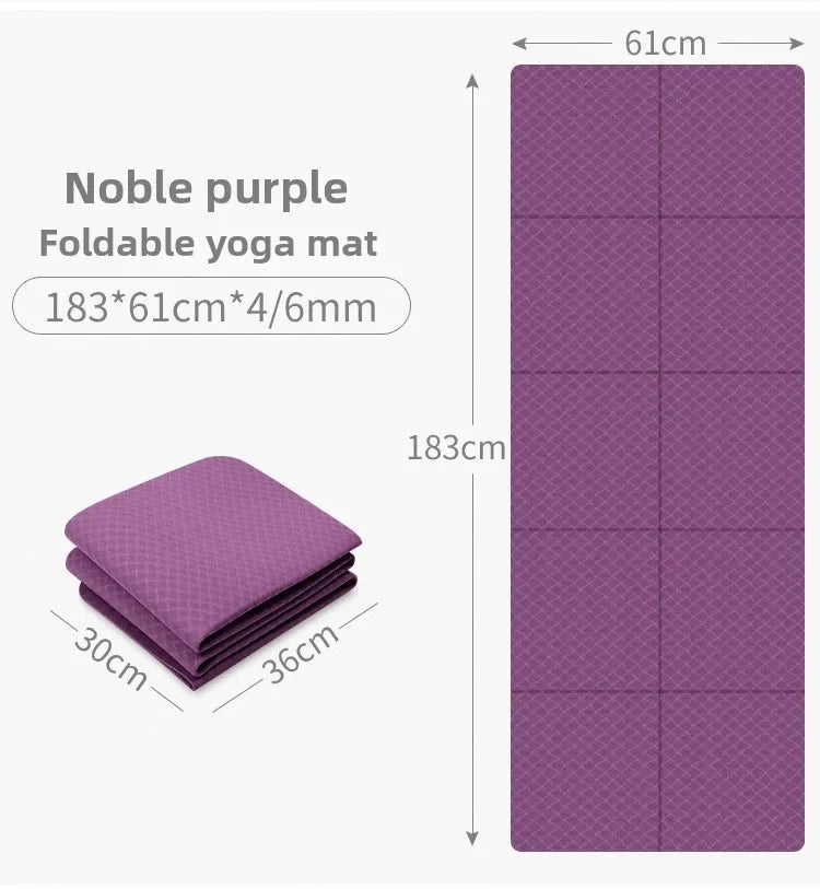 Premium Foldable Eco Friendly Yoga Mat - Double Sided Non-Slip For Pilates & Floor Workouts
