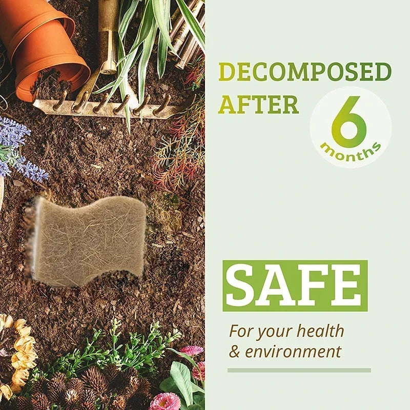 Eco-Friendly Natural Plant Scrub Sponges with Coconut Scrubber – Biodegradable Kitchen Cleaning Accessories