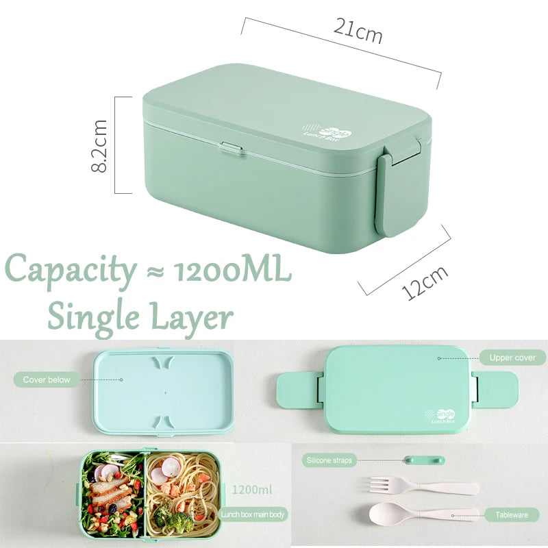 Eco-Friendly Bamboo Fiber Lunch Box – Microwave Safe, Leakproof Bento Container