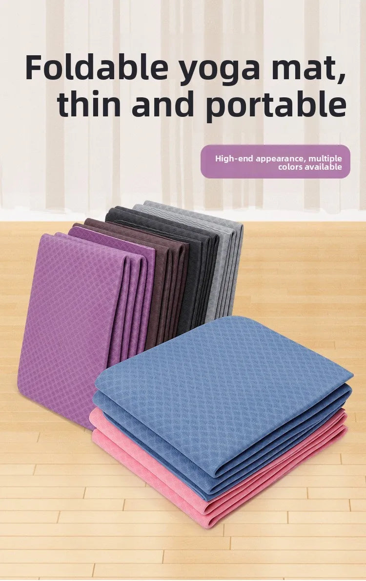 Premium Foldable Eco Friendly Yoga Mat - Double Sided Non-Slip For Pilates & Floor Workouts