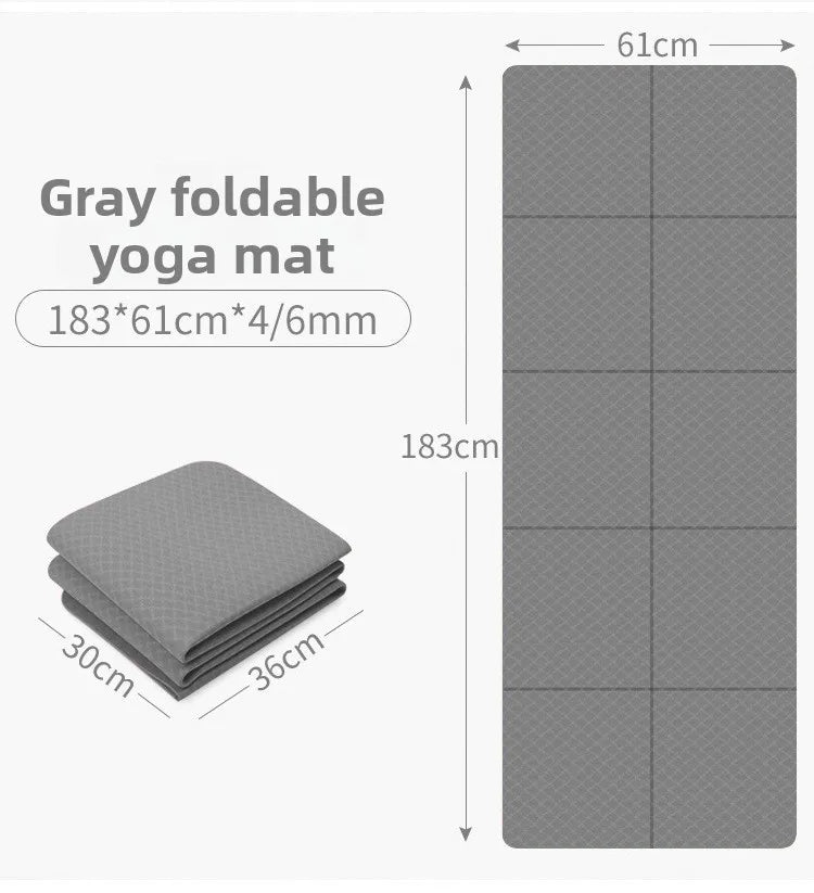 Premium Foldable Eco Friendly Yoga Mat - Double Sided Non-Slip For Pilates & Floor Workouts