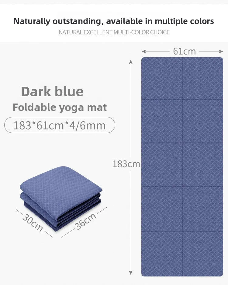 Premium Foldable Eco Friendly Yoga Mat - Double Sided Non-Slip For Pilates & Floor Workouts