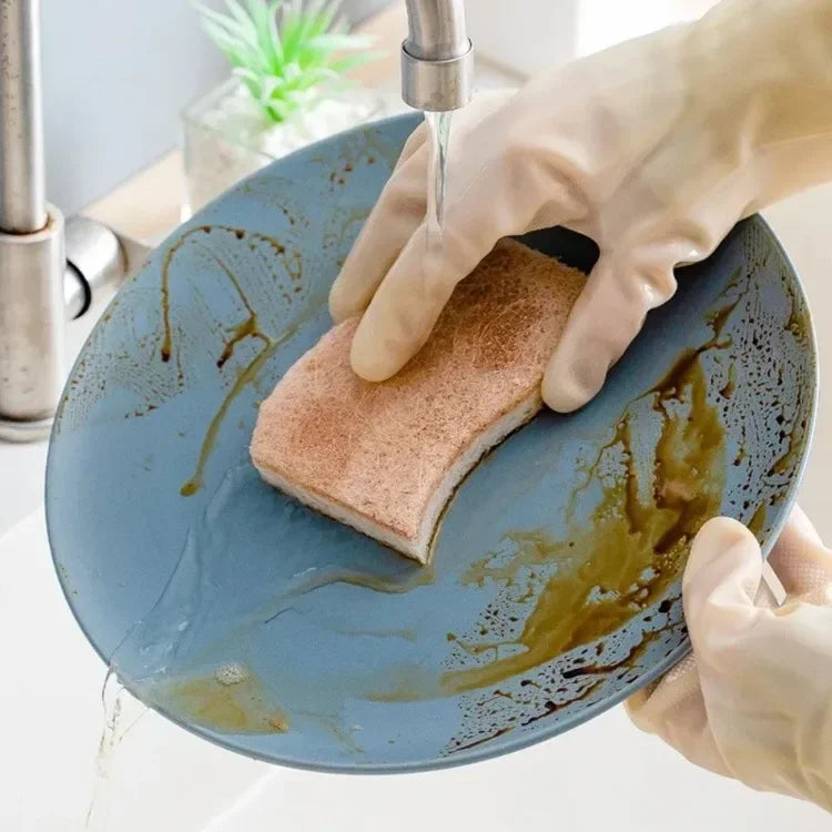 Eco-Friendly Natural Plant Scrub Sponges with Coconut Scrubber – Biodegradable Kitchen Cleaning Accessories