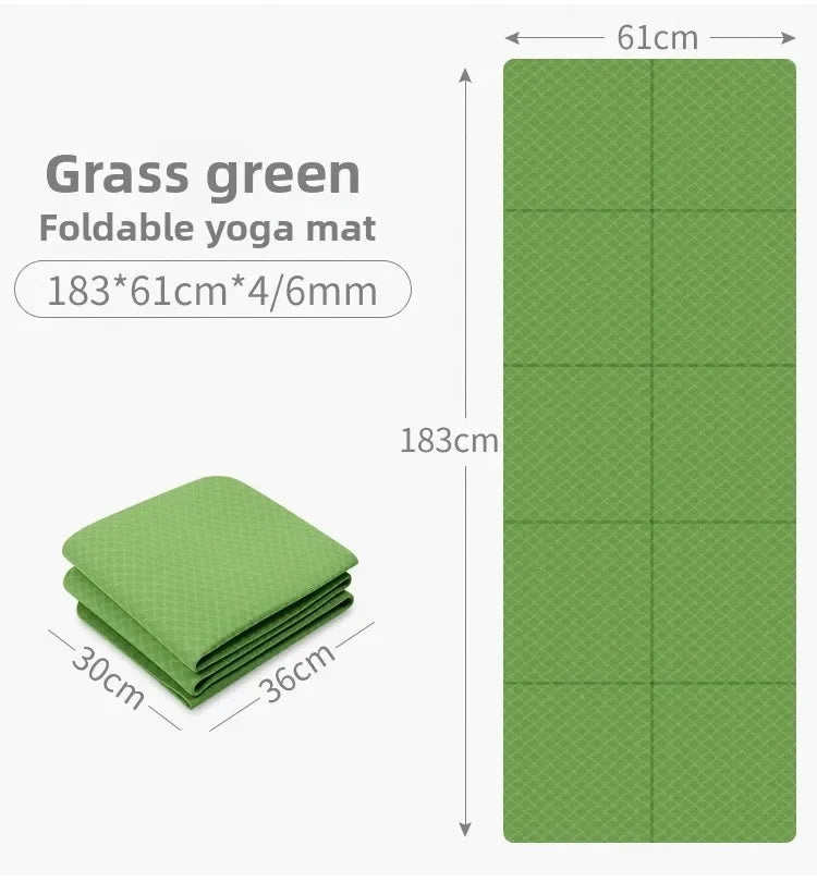 Premium Foldable Eco Friendly Yoga Mat - Double Sided Non-Slip For Pilates & Floor Workouts