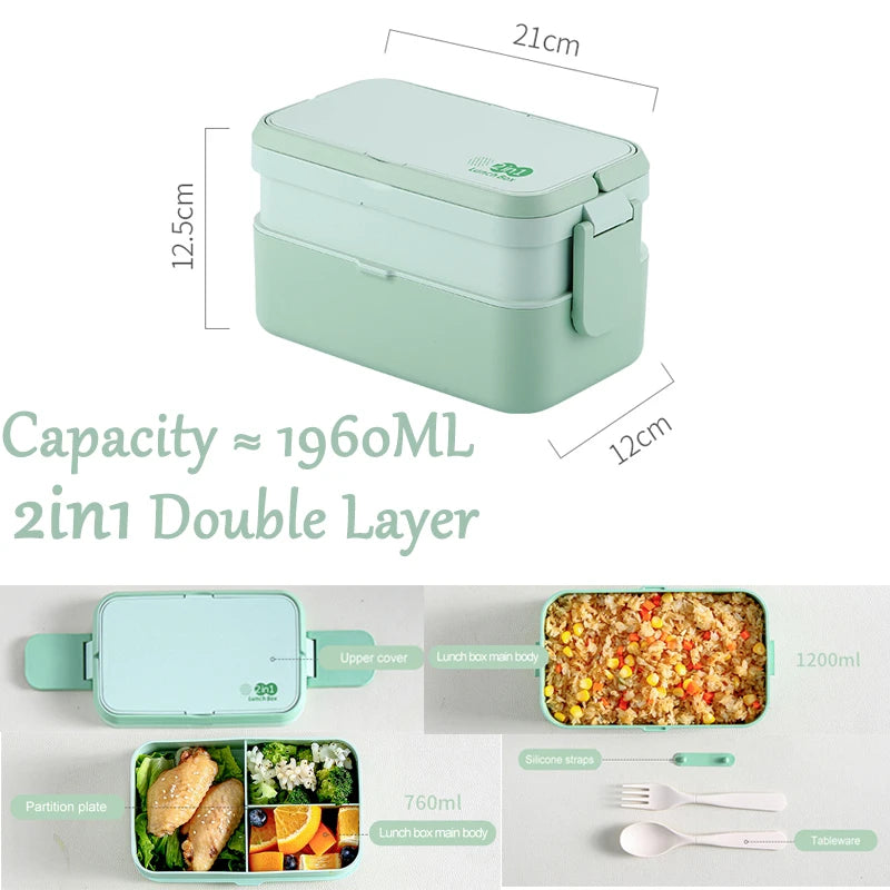 Eco-Friendly Bamboo Fiber Lunch Box – Microwave Safe, Leakproof Bento Container