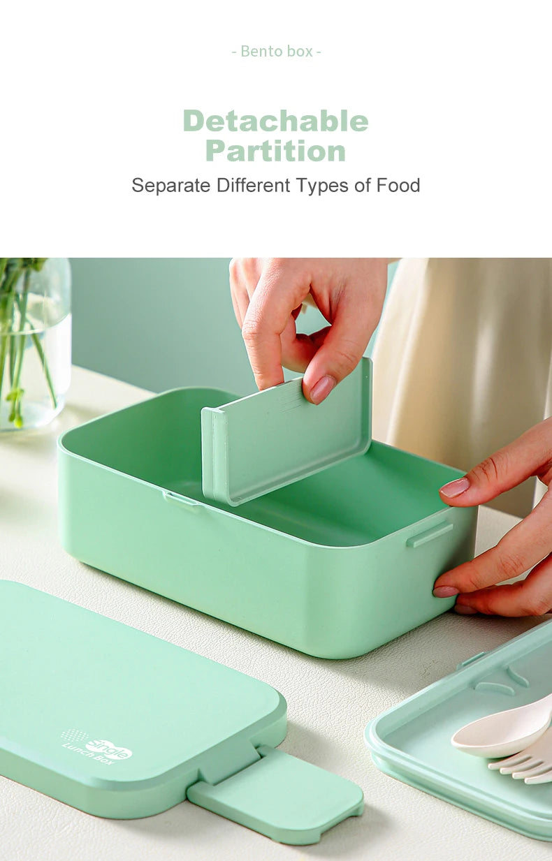 Eco-Friendly Bamboo Fiber Lunch Box – Microwave Safe, Leakproof Bento Container