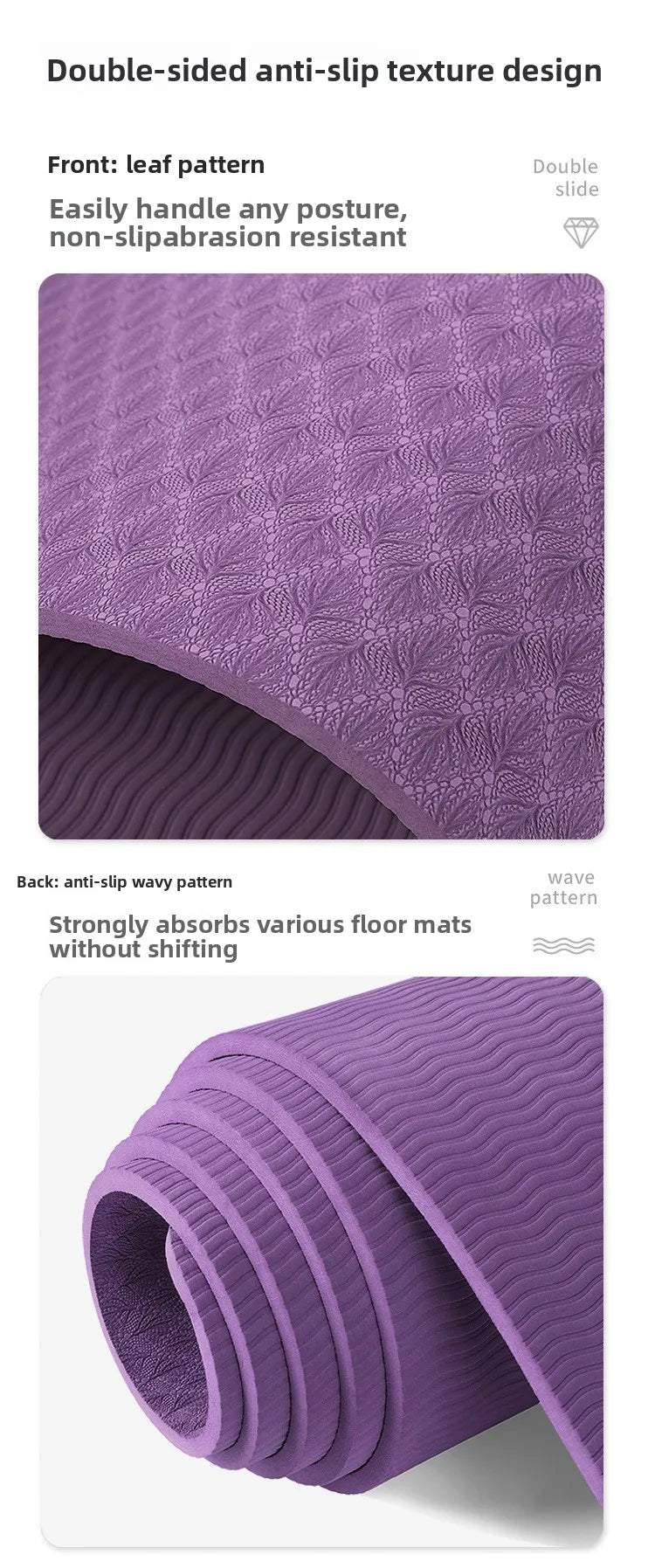 Premium Foldable Eco Friendly Yoga Mat - Double Sided Non-Slip For Pilates & Floor Workouts