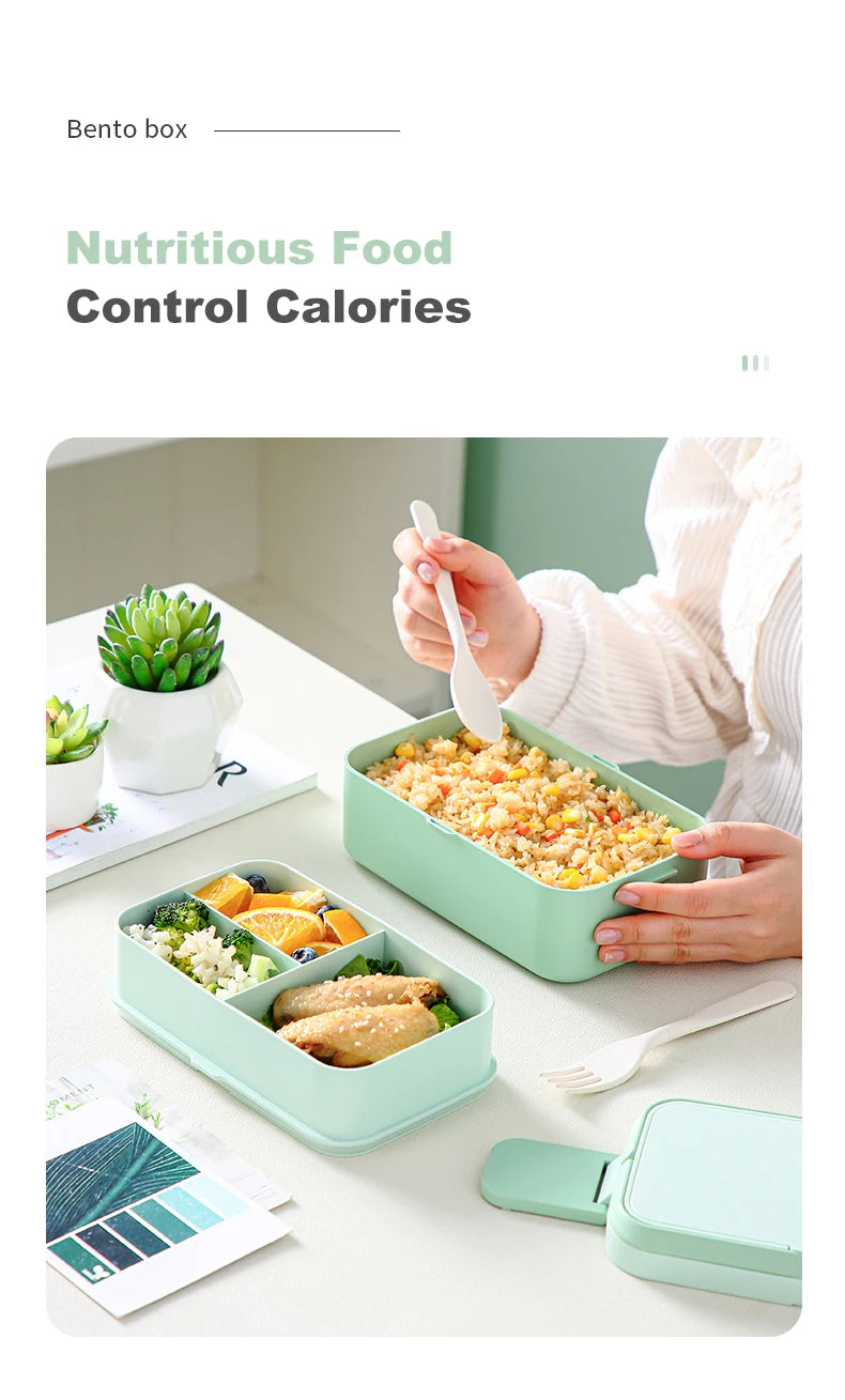 Eco-Friendly Bamboo Fiber Lunch Box – Microwave Safe, Leakproof Bento Container