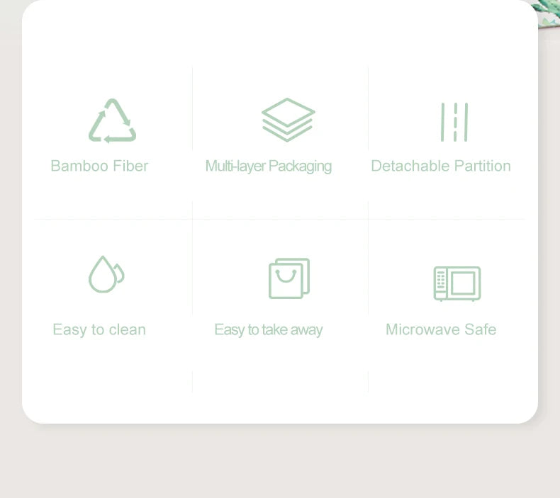 Eco-Friendly Bamboo Fiber Lunch Box – Microwave Safe, Leakproof Bento Container