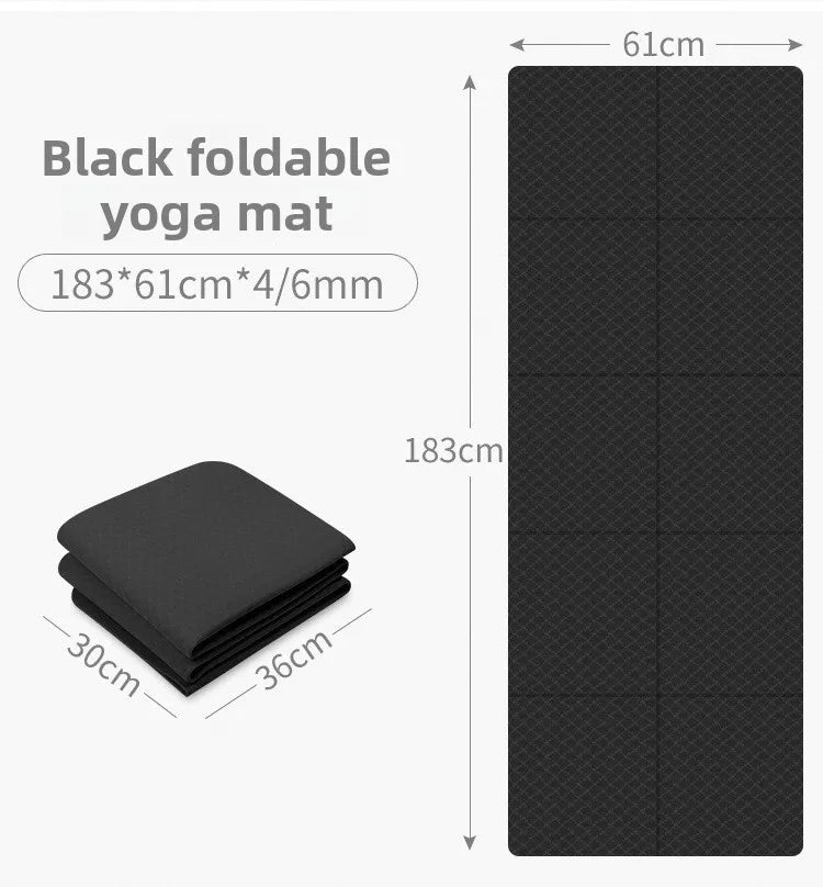Premium Foldable Eco Friendly Yoga Mat - Double Sided Non-Slip For Pilates & Floor Workouts