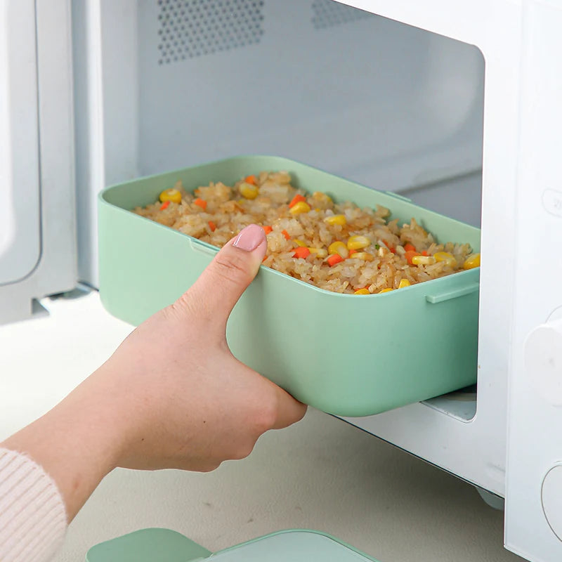 Eco-Friendly Bamboo Fiber Lunch Box – Microwave Safe, Leakproof Bento Container